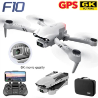 2024 F10 Drone GPS 6K HD Dual Camera Wide-Angle 5G WIFI Fpv Quadcopter Brushless Motor Foldable Obstacle Avoidance Aerial UAV