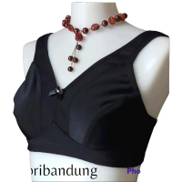 FIORI Bra FEBANI BLACK | Bra Full Cup Tanpa Kawat Tanpa Busa Tali Besar Kait 3 | Warna Black Full Co
