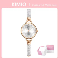 Diamond Bracelet Women Watches Bandage Crystal Quartz Watch Women Brand Luxury Female Wristwatch Dropshipping KIMIO6328 with Box