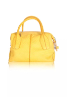 Tod's Pre-Loved TOD'S Python Skin Yellow D-Styling Bauletto Mini with detachable Strap