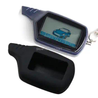 B6 LCD Remote Control Keychain Key + Silicone Case Cover for Twage Keychain Starline B6 2 Way Car Alarm System, Burglar Alarm