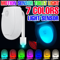 Toilet Night Light Smart PIR Motion Sensor Toilet Seat Lamp Bathroom Waterproof Lighting Bulb RGB Toilet Lamp Led Luminaria Lamp