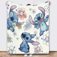 Stitch ข้ามพรมแดน TEMU ผ้าห่ม พิมพ์ การ์ตูน ตะเข็บ อะนิเมะ ผ้าสักหลาด ผ้าห่ม โซฟา โยนผ้าห่ม