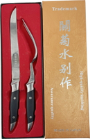 鐵板燒刀叉組 刀叉 高級鐵板燒刀叉組 鐵板燒必備 高級質感刀叉2件組 送禮自用 牛排肉料理烤肉刀叉(伊凡卡百貨)