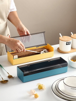 筷子收納盒家用筷子架瀝水置物架廚房餐廳勺子簍平放筷子筒帶蓋