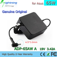 New Genuine Original 65W 19V 3.42A 4.5*3.0mm ADP-65AW A Laptop Adapter for Asus PRO PU500 PU450C Vivobook 16 with plug Charger