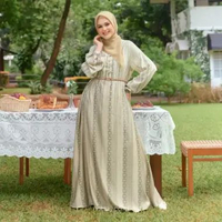 Nobby Mauli Dress Gamis Lengan Panjang Wanita Bahan Satin Soft Silk L Abu