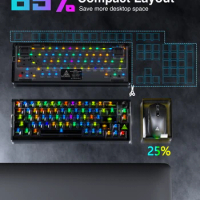 SOLAKAKA SK966 65% Layout RGB Gaming Keyboard Transparent Keycaps Wired Mechanical Gamer Keyboard