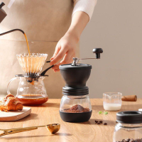 咖啡磨豆機 咖啡研磨器 磨粉機 川島屋咖啡豆研磨機 手磨咖啡機 家用小型現磨手動 研磨器手搖磨豆機