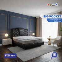 Bigland Springbed Big Pocket Kasur Dan Divan Full Set Dilapisi Busa Density Tinggi 34 Cm Garansi 15