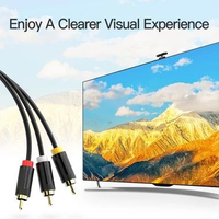 Vention Kabel Audio Video 3RCA Male to 3RCA Male AV Cable Black 1m