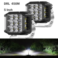 5 Inch LED Cube Pod Driving Light DRL for Truck 4X4 With Automotive Wire Harness Kit