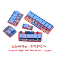 1 2 4 6 8 Channel 5V 12V 24V Relay Module Board Shield with Optocoupler Support High and Low Level Trigger for Arduino