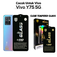 Anti Static ESD untuk Vivo Y75 5G Antigores Full Cover Tebal dan Kuat Tempered Glass Full Layar Touc