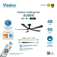 Visalux Auren Ceiling Fan 55W 48 Inch with Dimmable LED Light 18W 3000K 4000K 6500K - Kipas Angin La