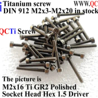 DIN 912 M2 Titanium screw M2x3 M2x4 M2x5 M2x6 M2x7 M2x8 M2x9 M2x10 M2x12 M2x14 M2x15 M2x16 M2x20 socket head Hex driver Ti GR2