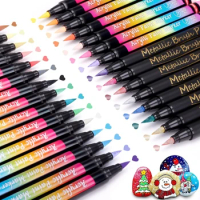 30Pieces Acrylic Marker 30 Colors Acrylic Marker Brush Marker Pen for Art Painting Scrapbooking DIY Craft M6CE