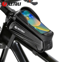 JLETOLI Cycling Bag Frame Waterproof Bicycle Bag 7.0 inch Sensitive Touch Screen Bike Bag Phone EVA Hard Shell MTB Accessories