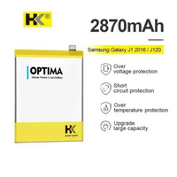 HK Optima Baterai Samsung Galaxy J1 2016 J120 EB-BJ120CBE 2870mAh 3.8V Double IC