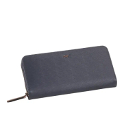 【BRAUN BUFFEL 德國小金牛】台灣總代理 波索 12卡拉鍊長夾-藍色(BF386-602-NY)