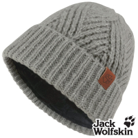 Jack wolfskin飛狼 交叉針織紋內刷毛保暖帽 羊毛帽『岩灰』