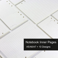 Bulanan Pelajar Binder Spiral Titik Senarai Tugasan Perancang Harian A5 A6 A7 Halaman Dalam Binder H