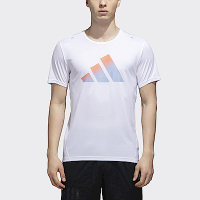 Adidas Run Icons 3 Bar [HR3244] 男 短袖 上衣 T恤 亞洲版 運動 路跑 反光 修身 白