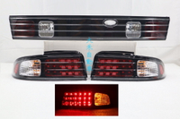 大禾自動車 LED 紅黑尾燈+紅黑中飾板 適用 NISSAN SILVIA S14 93-98