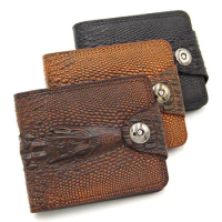 Mens Wallet Leather Genuine Short Purse Billetera Hombre Men Wallets Vintage Style Cartera Hombre Crocodile Money Small Wallet