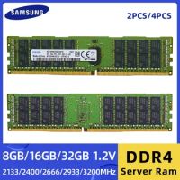 Samsung Memoria Ram DDR4 8GB 16GB 32GB PC4 2133MHz 2400MHz 2666MHz 2933MHz 3200NHz ECC REG Server Memory Support X99 Motherboard