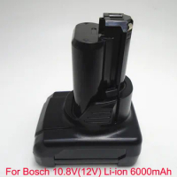10.8V 6000mAh Rechargeable Li-ion Battery replace for 12V BOSCH cordless Electric drill screwdriver BAT411