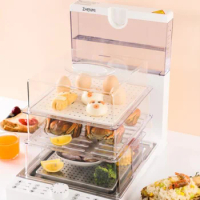 Zhenmi Folding Electric Steamer Household Small Transparent Multi-functional Large Capacity Three Layer Multi-layer Steamer Box