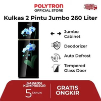 Kulkas polytron 2 Pintu Belleza 260 liter PRW 29MO - free pengiriman serang cilegon prw29mo
