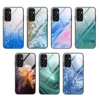 For Samsung Galaxy A54 5G A546V Case Shockproof Marble Glass Hard Back Cover Case Soft Bumper for Samsung A54 5G A546B A546E