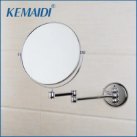 KEMAIDI 3X Magnifying Beauty Makeup Mirror 8" Wall Mounted Bathroom Toilet Cosmetic Mirror Foldable Double Sided Mirror Design