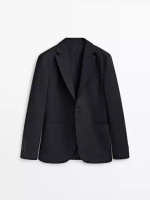 Massimo Dutti 100% 羊毛斜紋布西裝外套