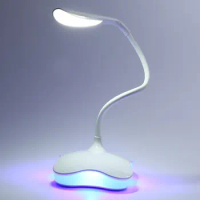 Modern 14 LED USB Bulbs Table Desk Lamps Night Light Auto Sensor 3 Level Dimmabl Bedside Projector Bedroom Study Reading Lights