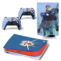 Gundam PS5 Disc Skin Sticker Decal Cover for Console and 2 Controllers PS5 Disk Skin Sticker Vinyl