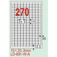 【龍德】LD-881(直角) 雷射、影印專用標籤-紅銅板 10x20.3mm 20大張/包