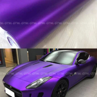 Purple Satin Chrome Vinyl Wrap Film With Air Release Purple Matte Chrome Vinyl Car Wrap Cover Styling Size 1.52x20m/Roll