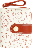 Cat Wallet for Women and Girls Small Cute Kawaii Pink Coin Purse with ID Window and Credit Card Hold