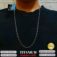 kalung titanium rantai MCI pria silver cewek cowok asli keren Kulit Stainless