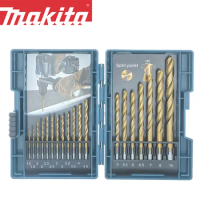Makita D-67527 HSS TIN Drill Bit Eco Set 19 Piece Straight Shank High Speed Steel Drill Bits
