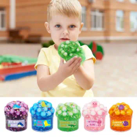 Crunchy Glitter Crystal Slimes Fluffy Cube Kit Preppy and AestheticNon-Sticky Soft Crystal Glue Boba Slimes For Kids Party Favor