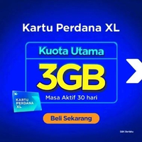 Kartu Perdana XL Axiatas 3GB 30hari Nasional 3GB FULl 30hari