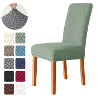 Elastic Dining Chair Cover Stretch Seat Slipcover Jacquard Spandex Protector Case for Kitchen Chair Seat Home Hotel Banquet