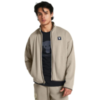 【UNDER ARMOUR】UA 男 巨石強森 Project Rock Ess Fleece 外套_1383188-203(卡其色)