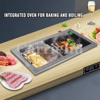 Commercial Baking Frying One-Piece Stove Dual-Purpose Hot Pot BBQ Electric Baking Pan Household Barbecue Pot