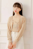 OBSTYLE KITTY妝可愛系列．羅紋小外套+細肩背心真兩件套裝《KB1389》