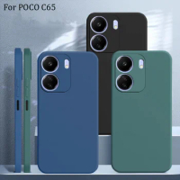 For Xiaomi Poco C65 Case Cover Poco C65 Capas Liquid Silicone Phone Back Bumper TPU Soft Fundas PocoC65 case poco c 65 6.74 inch